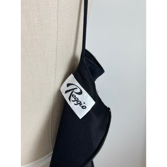 Vintage 90s Y2K Black Maxi Dress 14 Whimsigoth Spaghetti Straps Slit Witchy - Picture 10 of 16